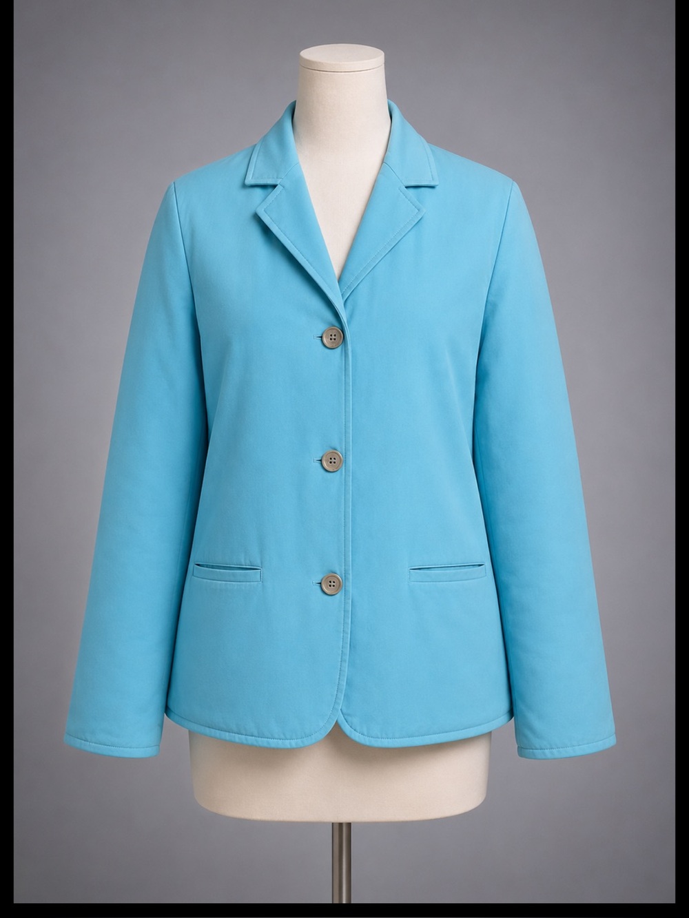 CA Sport Quilted Silk Jacket Light Blue Button Front Lightweight Women’s Jacket